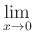 $ \lim\limits_{x\to0}$