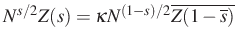 $ N^{s/2}Z(s)=\kappa N^{(1-s)/2}\overline {Z(1-\overline {s})}$