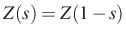 $ Z(s)=Z(1-s)$