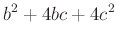 $\displaystyle b^2+4bc+4c^2$
