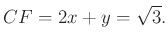 $\displaystyle CF=2x+y=\sqrt{3}.
$