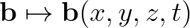 $\mathbf{b}\mapsto \mathbf{b}(x,y,z,t)$