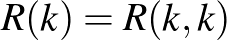 $R(k)=R(k,k)$