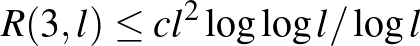 $R(3,l)\le cl^2\log\log l/\log l$