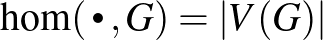 $\hom({\begin{picture}(1,1)\put(0.5,0.5){\circle*{1mm}}
\end{picture}},G)=\vert V(G)\vert$