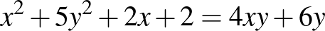 $x^2+5y^2+2x+2=4xy+6y$