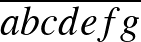 $\overline{abcdefg}$