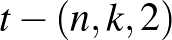$t-(n,k,2)$