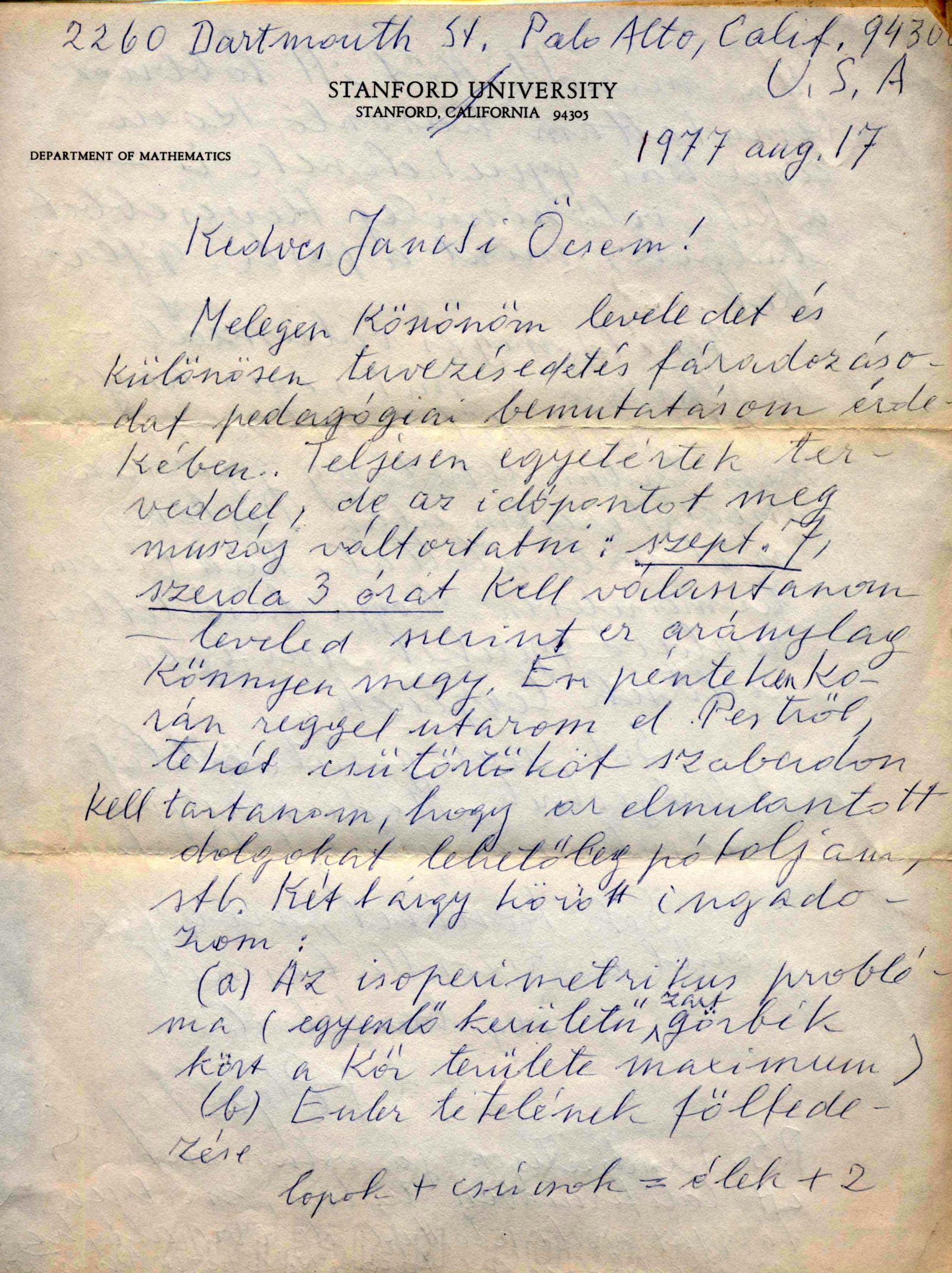 Sohasem azt tanítjuk, amit tanítunk – 100 éve született Surányi János 2 Polya 77a 001 scaled