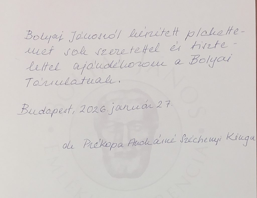 Bolyai János dombormű − Széchenyi Kingától 8 level