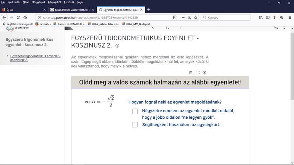 A puding próbája, avagy a GEOMATECH a gyakorlatban 1 1. bra a feladat