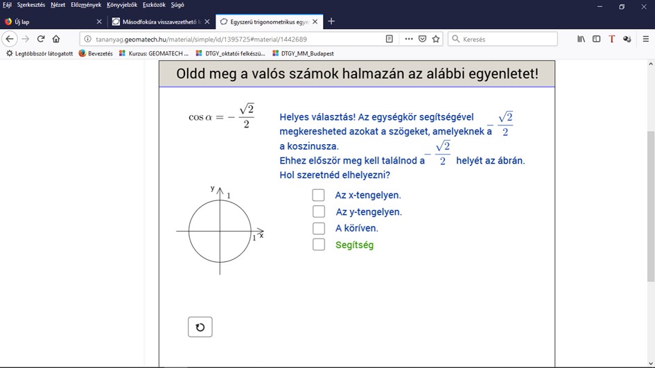 A puding próbája, avagy a GEOMATECH a gyakorlatban 4 4.1 bra visszacsatols a helyes vlaszrl 1